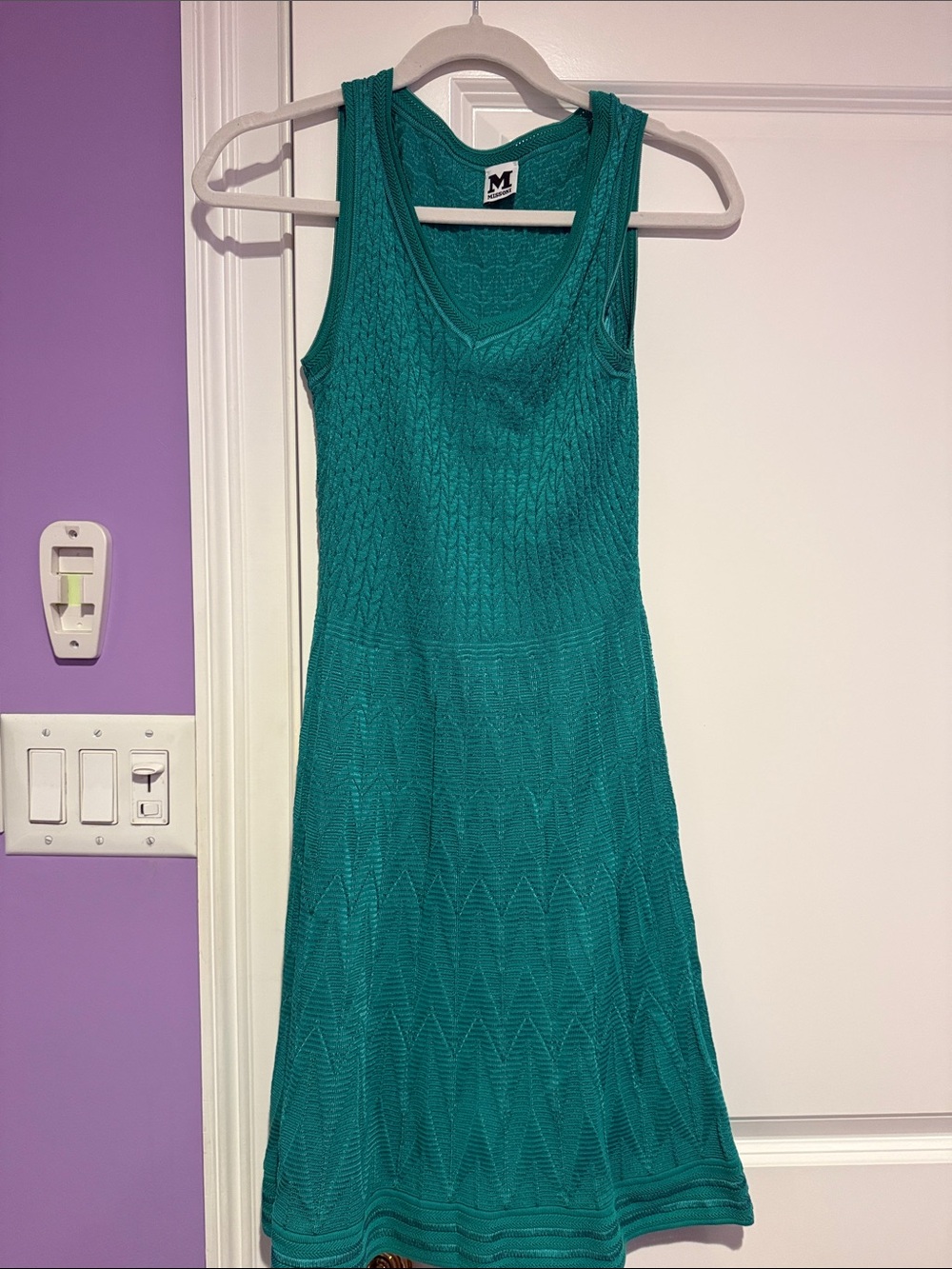 Missoni sleeveless green mini dress